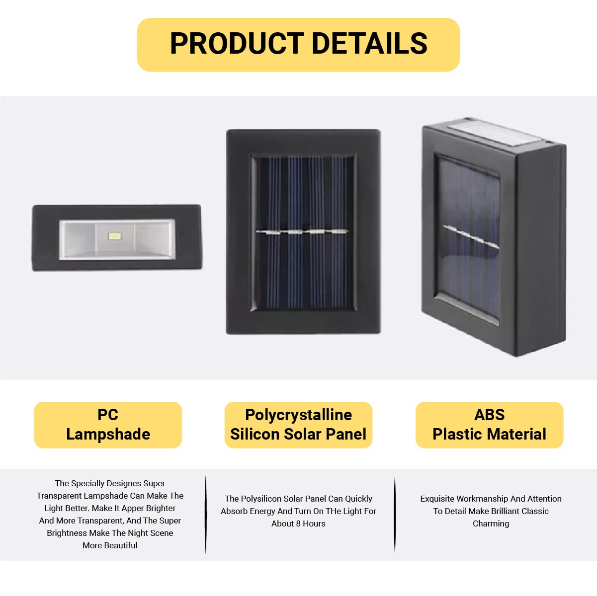 Lumière solaire extérieure économique et écologique