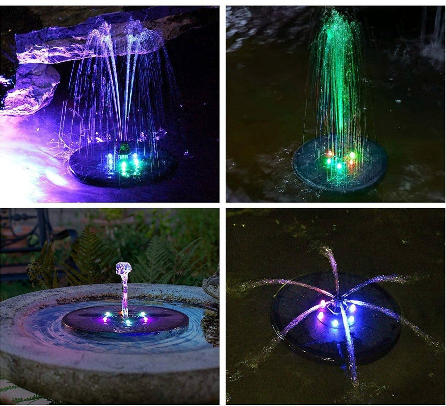 Fontaine solaire à LED Multicolores